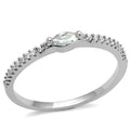 3W1225 - Rhodium Brass Ring with AAA Grade CZ  in Clear