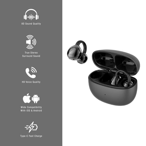 Complete Wireless Audio & Charging Bundle – Alarm Clock Radio Speaker with Wireless Charger + Earbuds